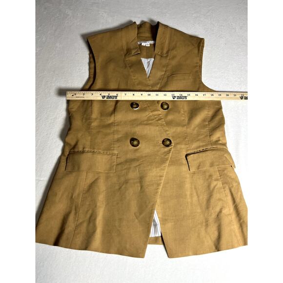 Veronica Beard Womens Amika Vest Sz 14 Camel Linen Corpcore Office Siren - Picture 5 of 13